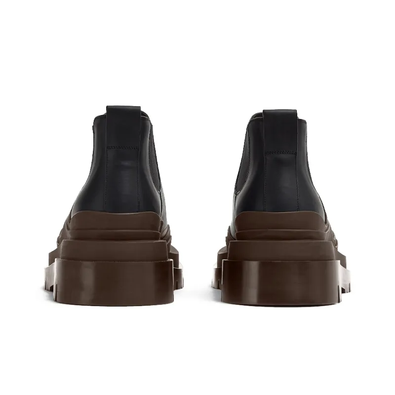 Bottega Veneta Tire Chelsea Ankle Length Chelsea Boots Men's Raven-4