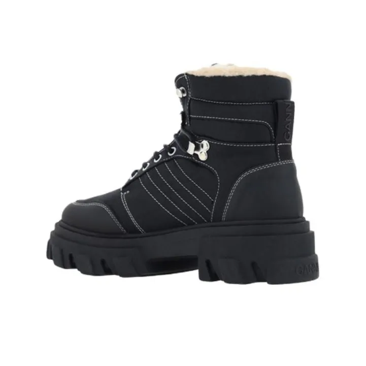 GANNI Faux-shearling-lined Hiking Boots-3