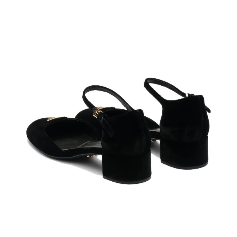 PRADA Chunky Heel High Heels 3.5cm Women's Black-4