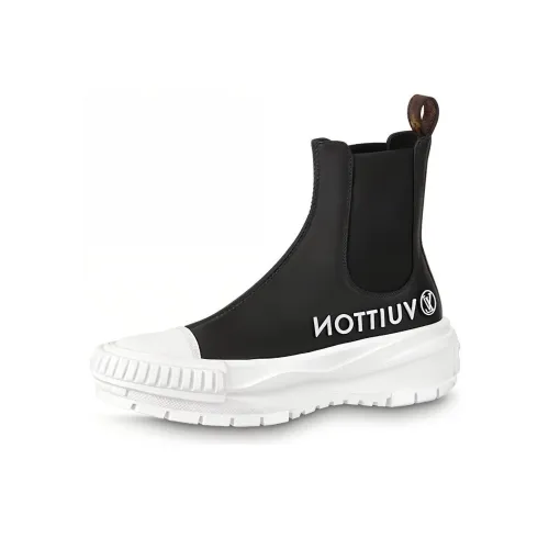 LOUIS VUITTON Squad Platform Shoes Women's Black White