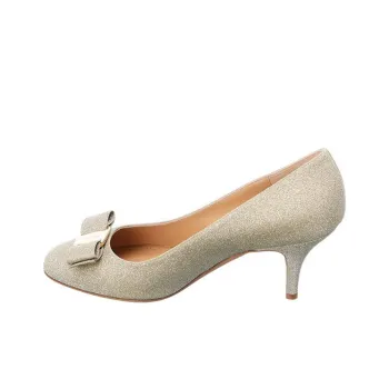 FERRAGAMO Slim Heel High Heels Women's Silver