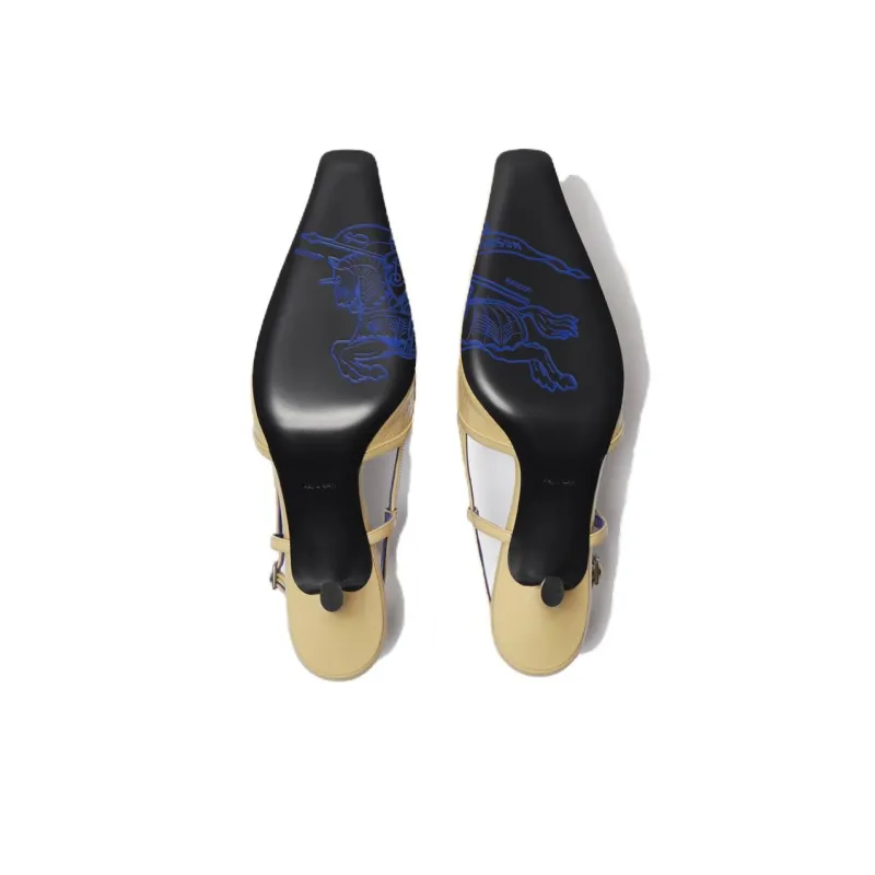 Burberry Chisel Slim Heel High Heels 5cm Women's Yellow Narcissus-4