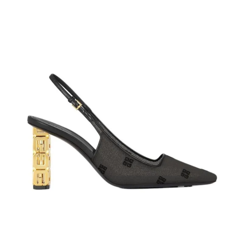 Givenchy G Cube Irregular Heel High Heels 8.5cm Women's Black-1