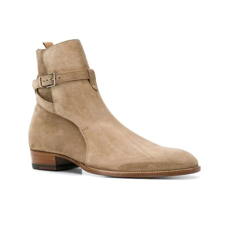 SAINT LAURENT Wyatt Jodhpur Boot Tobacco Suede-1