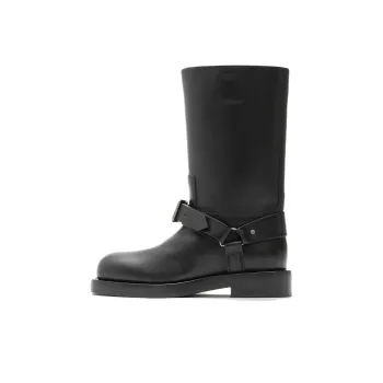 Burberry Women's Leather Saddle Low Boot 'Black'