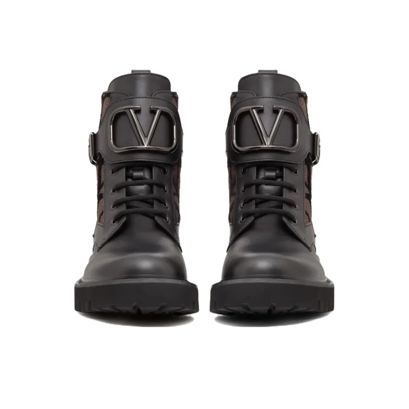 Valentino Toile Iconographe Round Toe Ankle Boots Women's-3