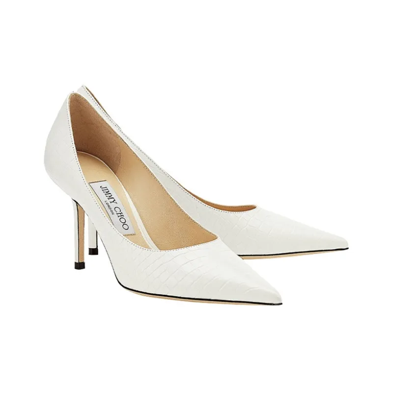 Jimmy Choo LOVE Slim Heel High Heels 8.5cm Women's White-1