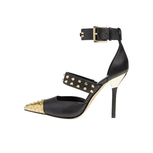 MICHAEL KORS Amal Slim Heel High Heels 10cm Women's Black Gold
