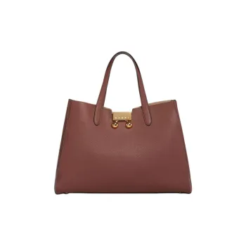 MARNI Calfskin Tote Bag, Shopping Bag, Handbag Medium Size Women's Red Brown