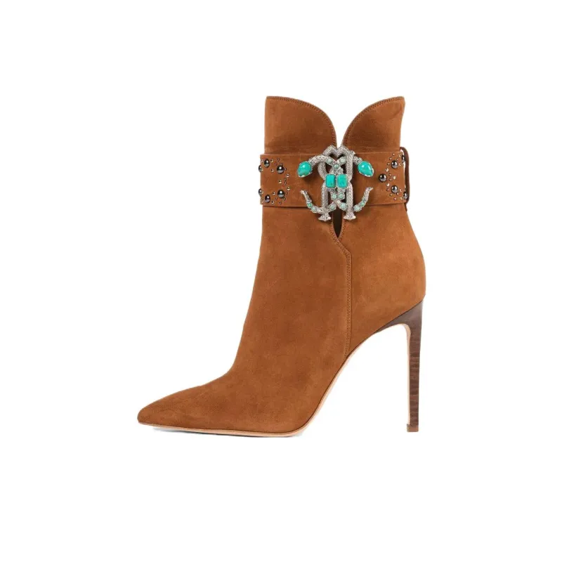 Roberto Cavalli Logo-plaque Suede Booties-0