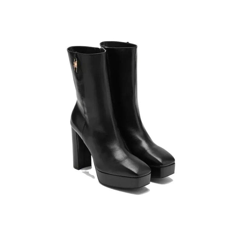 Givenchy Women's G Lock Platform Ankle Boot 'Black'-2