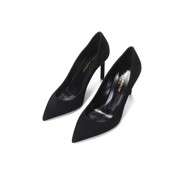 SAINT LAURENT Anja Slim Heel High Heels Women's Black-2