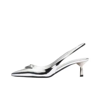 PRADA Slim Heel High Heels Women's Silver