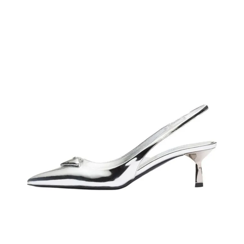 PRADA Slim Heel High Heels Women's Silver-0