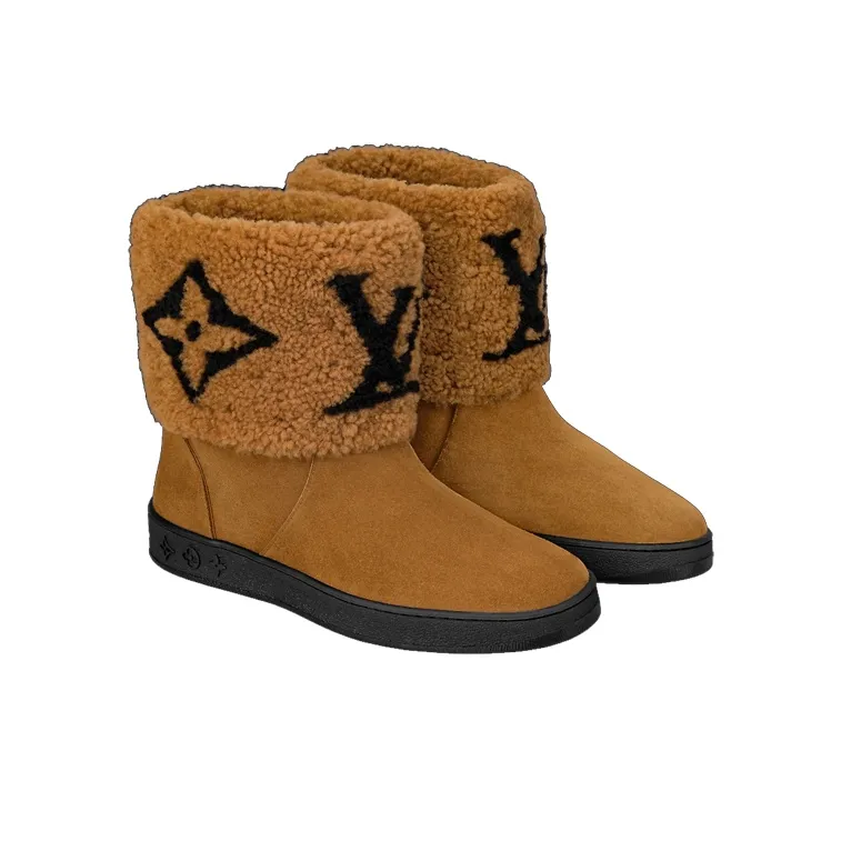 LOUIS VUITTON Snowdrop Warm Coverage Short Snow Boots Women's Yellow-3