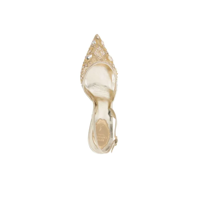 RENE CAOVILLA Aretha Slim Heel High Heels 7cm Women's Gold-4