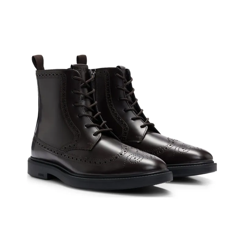 HUGO BOSS Ankle Boots Men's Deep Red-1