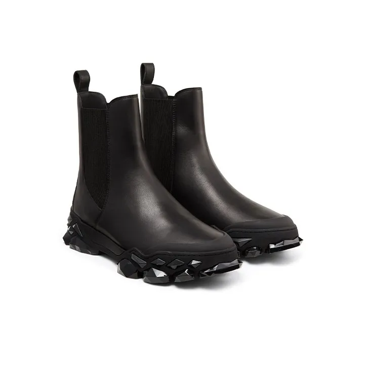 Jimmy Choo Diamond X Chelsea Short Chelsea Boots Men's Black-3