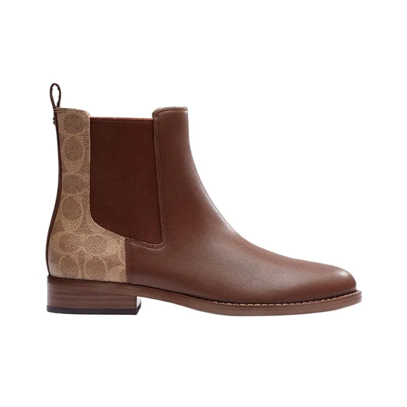 COACH Short Chelsea Boots Women's Brown-1