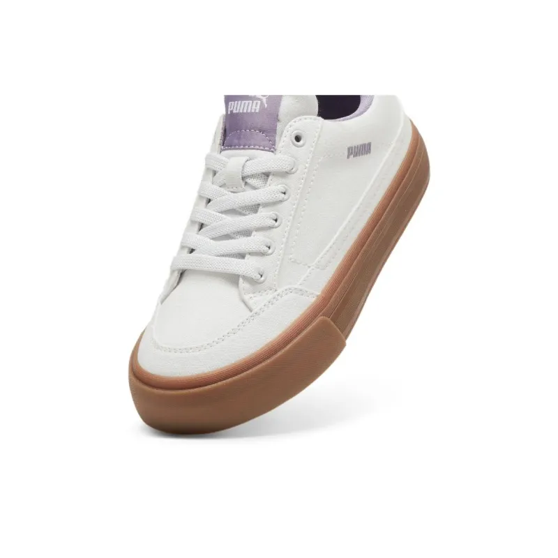 PUMA Court Classic Vulc Coverage Wear-Resistant Lightweight Low-Top Skateboard Shoes Women's White Purple-5