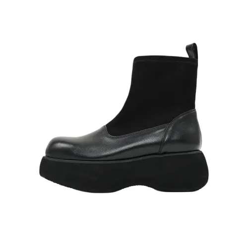 Open Yy Ankle Boots 6cm Women's Black