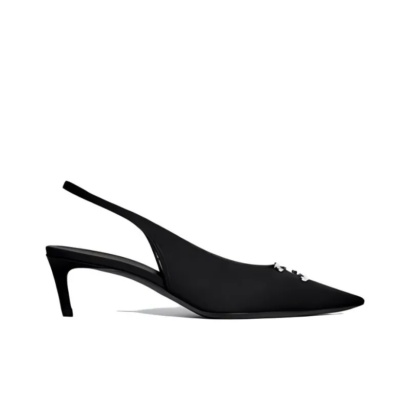CELINE Alma Triomphe Slingback Black Women's-1