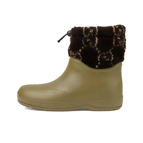 GUCCI Two Toned Teddy Ankle Boots Green Brown