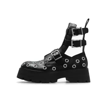 Alexander McQueen Eyelet Detailed Strappy Boots Women's