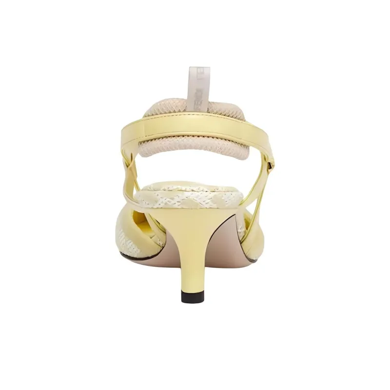 FENDI Colibrì Lite Slim Heel High Heels 5.5cm Women's Neon Yellow-4