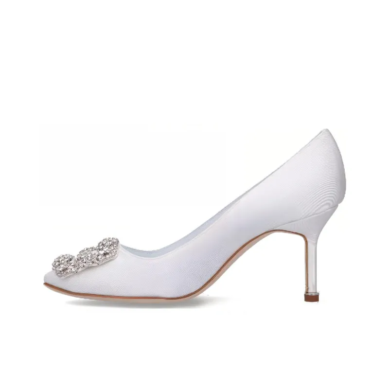 MANOLO BLAHNIK Slim Heel High Heels Women's White-0