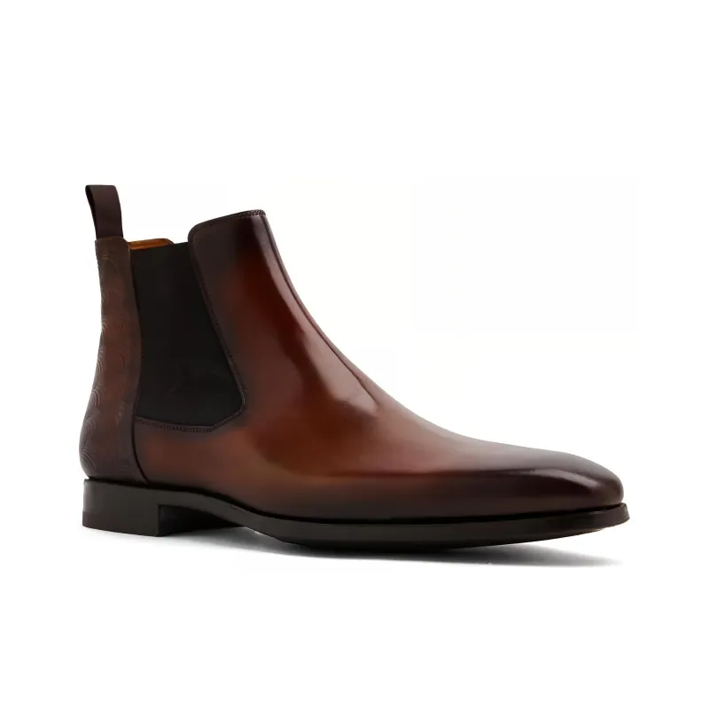 Magnanni Short Chelsea Boots Men's Brown-2
