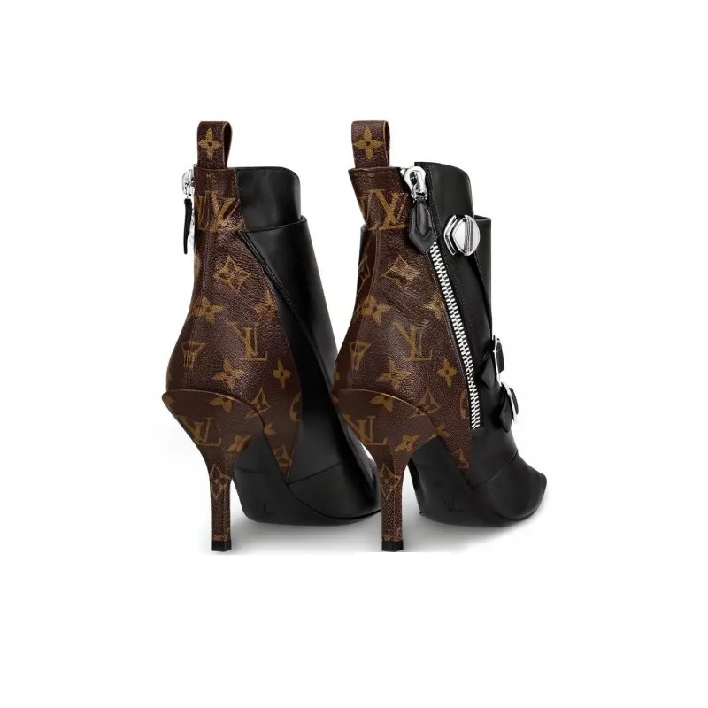 LOUIS VUITTON Janet Ankle Boots Women's Black-3