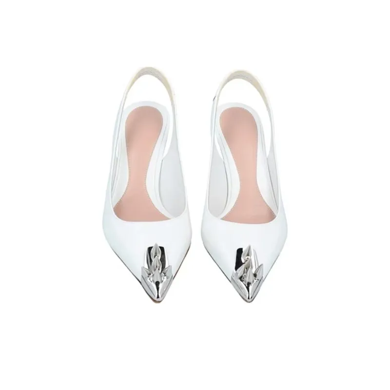 Alexander McQueen Punk High Heels Women's White-3