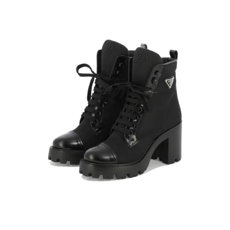 PRADA 90mm Triangle-logo Ankle Boots-2