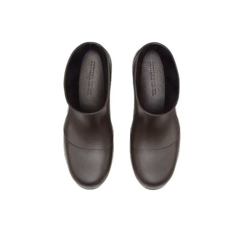 Bottega Veneta Puddle Rain Boots Ankle Boots Men's Coffee-2