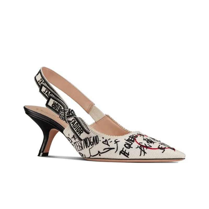 DIOR J'Adior Amour Slim Heel High Heels 6.5cm Women's Ecru-2