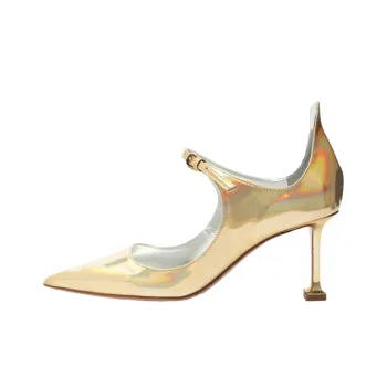 Schutz Slim Heel High Heels 8cm Women's Gold
