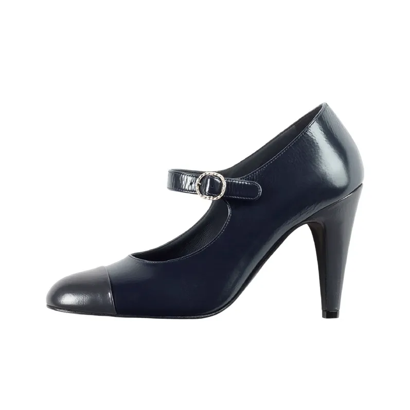 CHANEL High Heels Women's Marine Blue-0