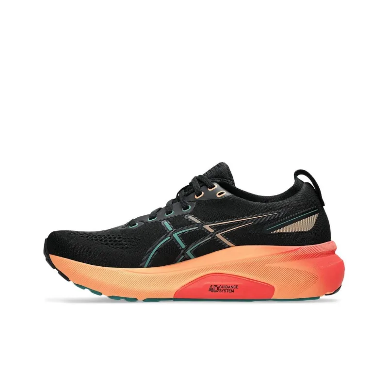 Asics Gel Kayano 31 Cushioned Abrasion Resistant Slip Resistant Low Top Running Shoes Men's Black Orange-2