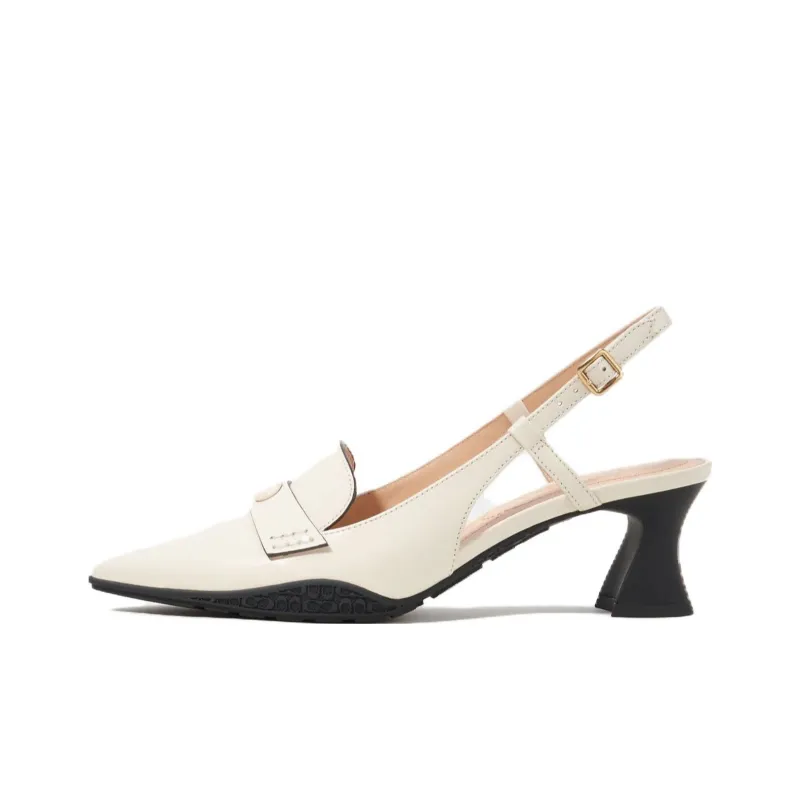 COACH Nikola Chunky Heel High Heels 5.7cm Women's White-0