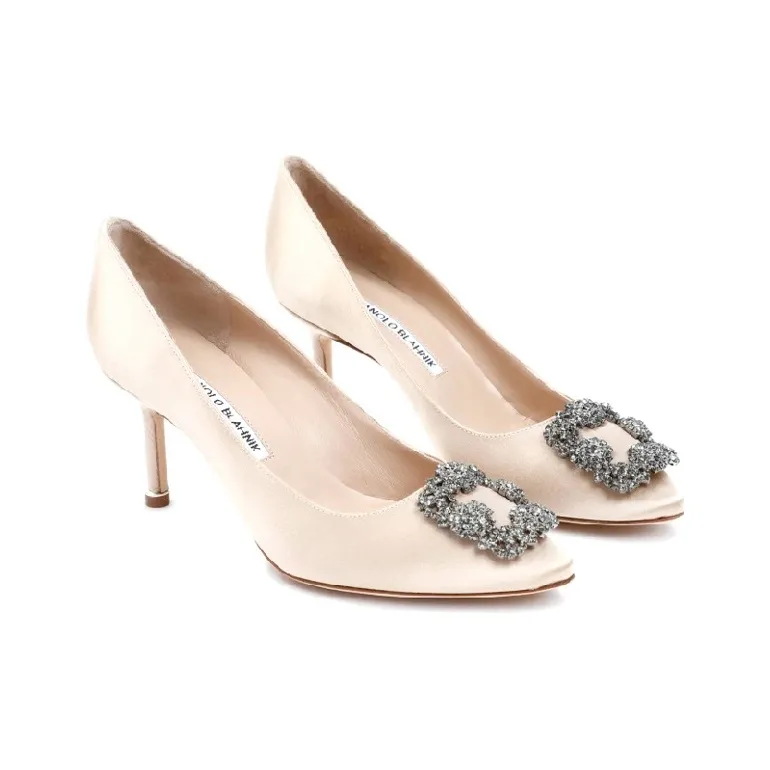 MANOLO BLAHNIK Slim Heel High Heels 7cm Women's Pink-3