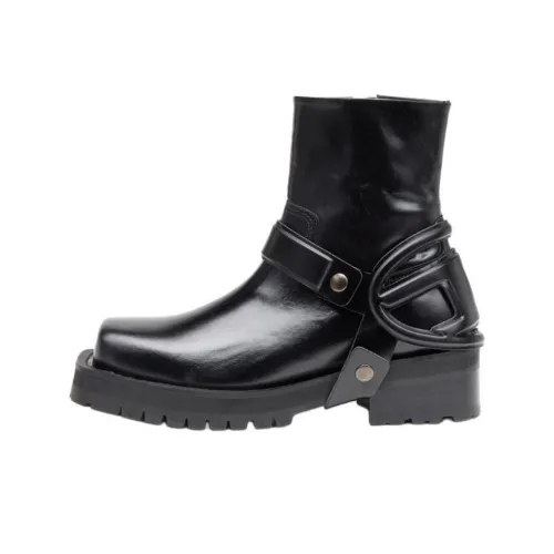 DIESEL D Texan Harness Ankle Boots Men's Black