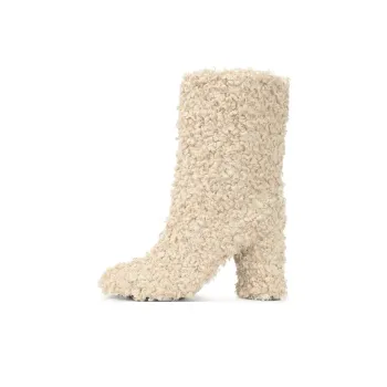 SERGIO ROSSI Sr Muppet Ankle Boots 9cm Women's Ecru