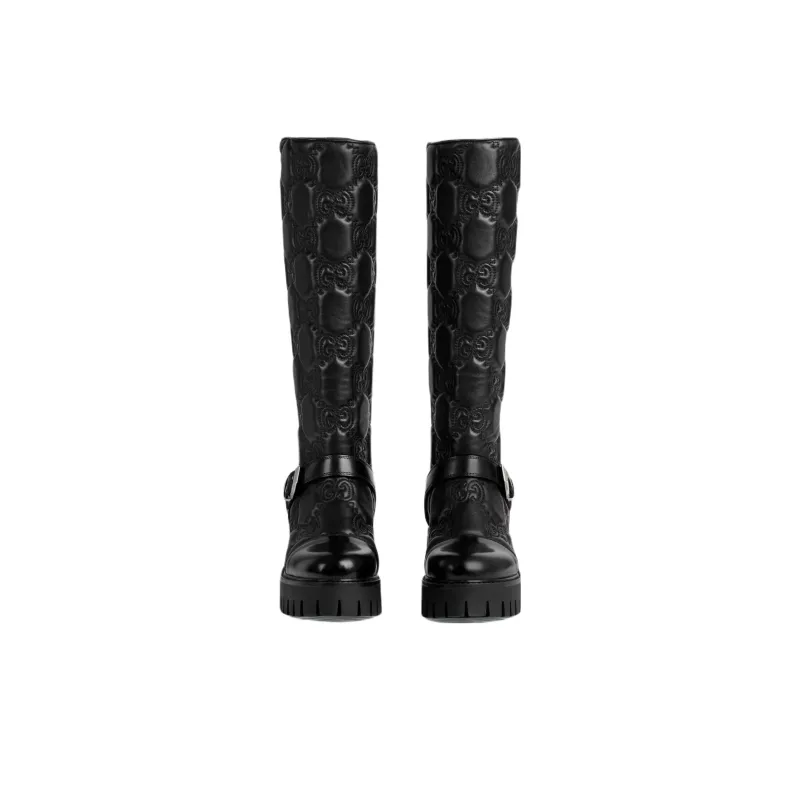GUCCI Knee high Boots Women's Black-3