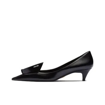 PRADA 45mm Decorative-plaque Leather Pumps