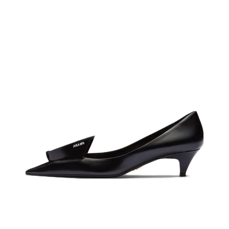 PRADA 45mm Decorative-plaque Leather Pumps-0