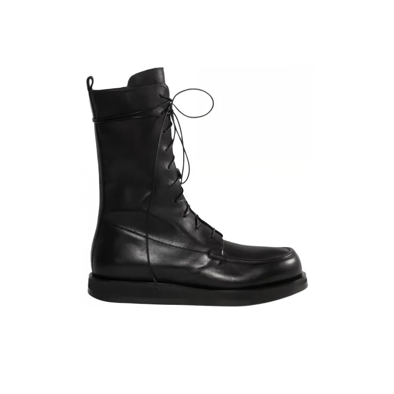 THE ROW Patty Leather Combat Boots-1
