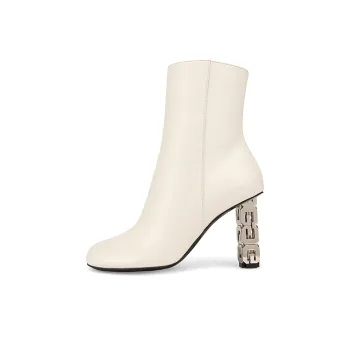 Givenchy G Block Heel High Heels 8.3cm Women's White