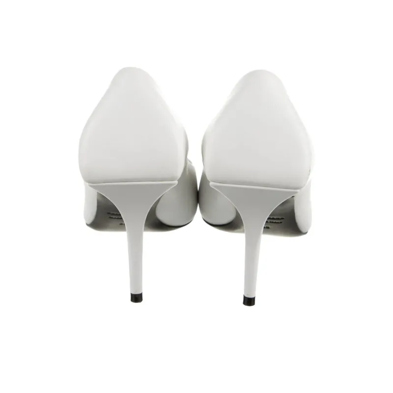 Balenciaga Slim Heel High Heels 3.25cm Women's White-4