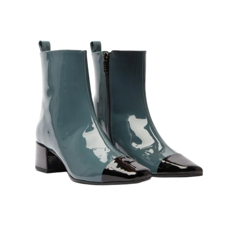 Carel Ankle Boots 4cm Women's Blue Gray Black-1